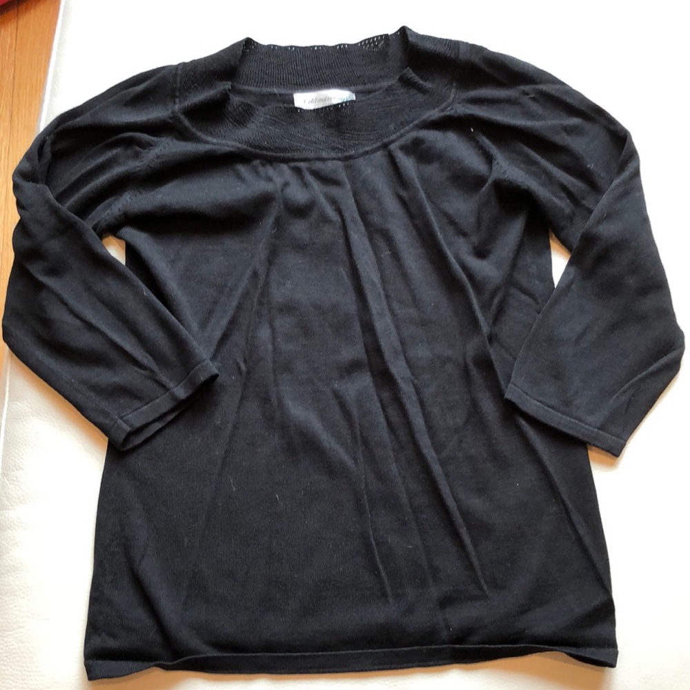 Coldwater Creek Xs Black Silk/Cotton Sweater - image 1